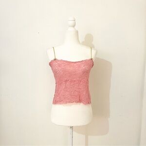 vintage y2k victoria's secret pink lace camisole tank top cami